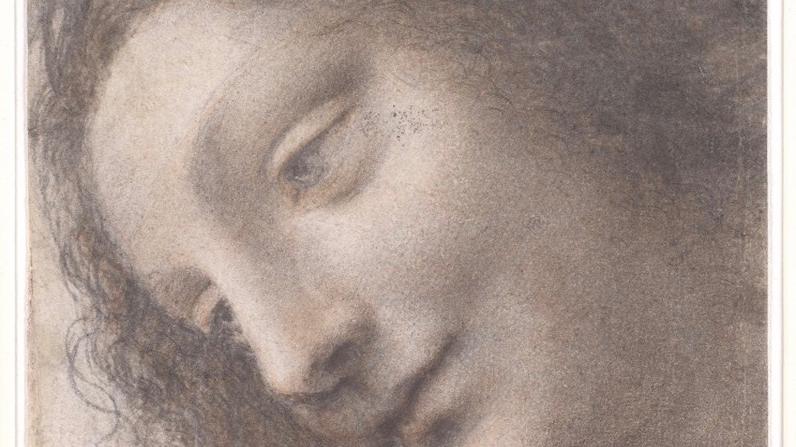 Leonardo da Vinci's The Head of the Virgin in Three-Quarter View Facing Right, 1510–1513